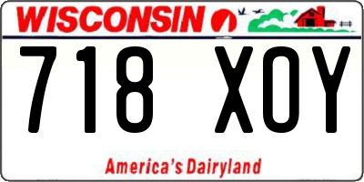 WI license plate 718XOY