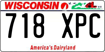 WI license plate 718XPC
