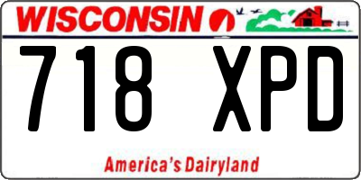 WI license plate 718XPD