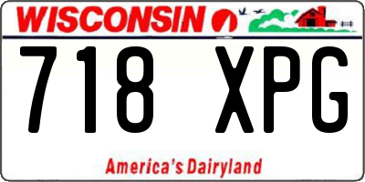 WI license plate 718XPG