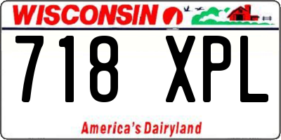 WI license plate 718XPL