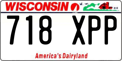 WI license plate 718XPP