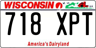 WI license plate 718XPT