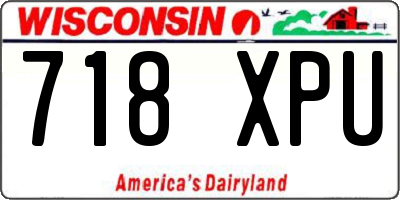 WI license plate 718XPU
