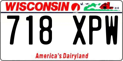 WI license plate 718XPW