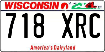 WI license plate 718XRC