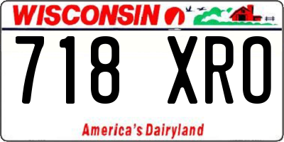 WI license plate 718XRO
