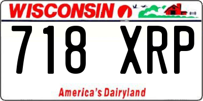 WI license plate 718XRP