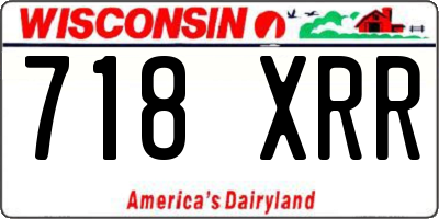 WI license plate 718XRR