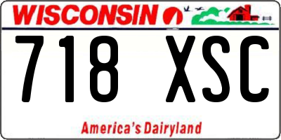 WI license plate 718XSC