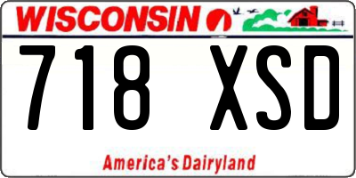 WI license plate 718XSD