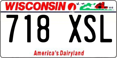 WI license plate 718XSL