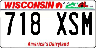 WI license plate 718XSM