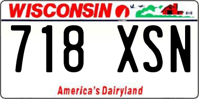 WI license plate 718XSN