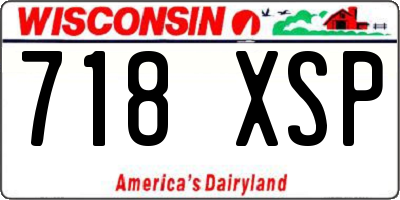 WI license plate 718XSP