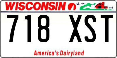 WI license plate 718XST