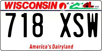 WI license plate 718XSW