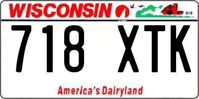 WI license plate 718XTK