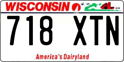 WI license plate 718XTN