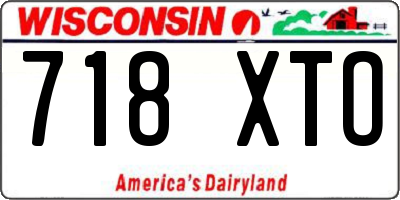 WI license plate 718XTO