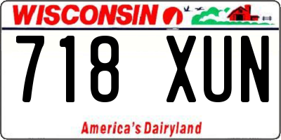 WI license plate 718XUN