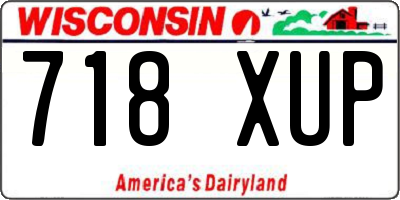 WI license plate 718XUP