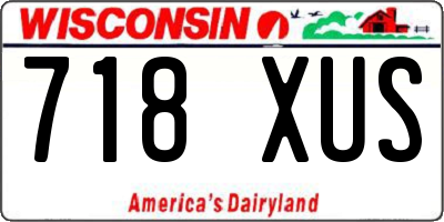WI license plate 718XUS