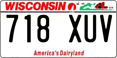 WI license plate 718XUV
