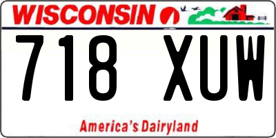 WI license plate 718XUW