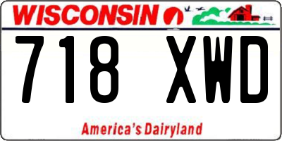 WI license plate 718XWD