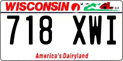 WI license plate 718XWI