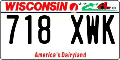 WI license plate 718XWK