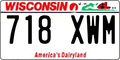 WI license plate 718XWM