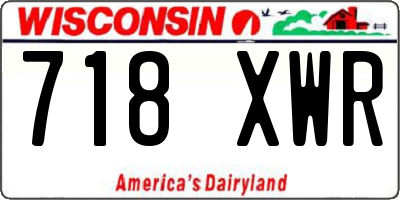 WI license plate 718XWR