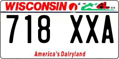 WI license plate 718XXA