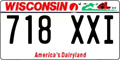 WI license plate 718XXI