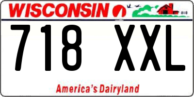 WI license plate 718XXL