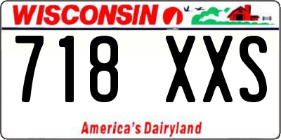 WI license plate 718XXS
