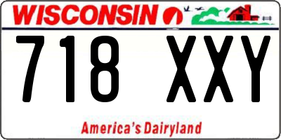 WI license plate 718XXY