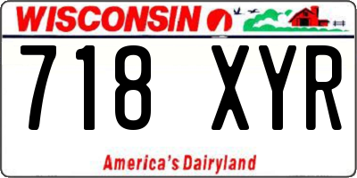 WI license plate 718XYR
