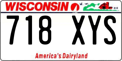 WI license plate 718XYS