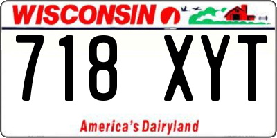 WI license plate 718XYT