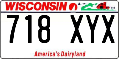 WI license plate 718XYX