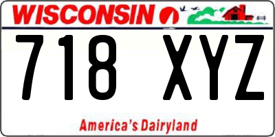 WI license plate 718XYZ