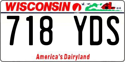 WI license plate 718YDS