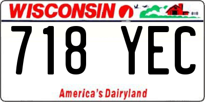 WI license plate 718YEC