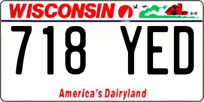 WI license plate 718YED