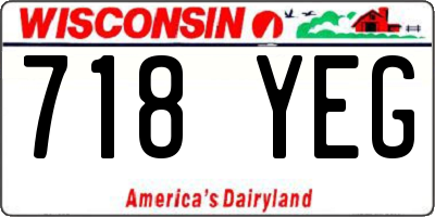WI license plate 718YEG