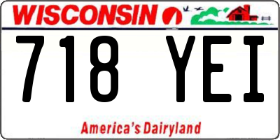 WI license plate 718YEI