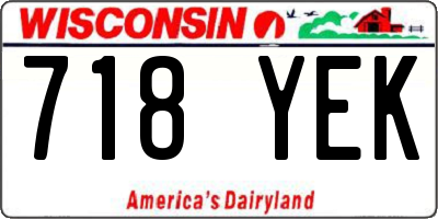 WI license plate 718YEK